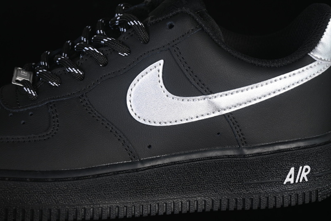 Nike [FV5951-001]-[AIR FORCE 1 07 LOW CASUAL SNEAKERS BLACK/SILVER]-[WOMAN:36-39]-[MAN:40-45] - Image 7