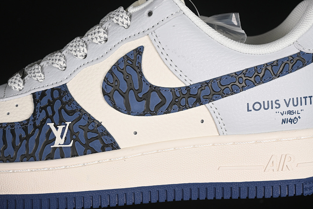 Nike [JJ2508-701]-[AIR FORCE 1 07 LOW LV WHITE/GREY/BLUE]-[WOMAN:36-39]-[MAN:40-45] - Image 8