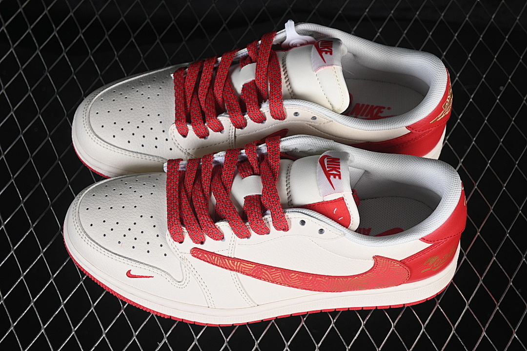 Jordan [HG0026-021]-[FRAGMENT DESIGN AIR JORDAN 1 LOW OG SP WHITE/RED/GOLD]-[WOMAN:36-39]-[MAN:40-45] - Image 3