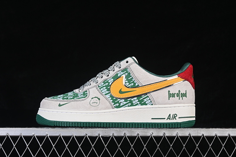 Nike Nike AIR FORCE 1 07 LOW GREY/GREEN/YELLOW/RED · SY1388-025, photo 1