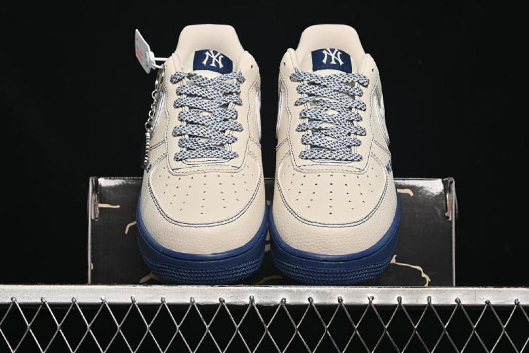 Nike [KJ1688-010]-[AIR FORCE 1 07 LOW MLB BEIGE/BLUE]-[WOMAN:36-39]-[MAN:40-45] - Image 13