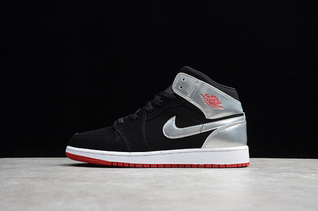 Jordan [554724-057]-[AIR JORDAN 1 MID JOHNNY KILROY BLACK/GYM RED]-[WOMAN:36-39]-[MAN:40-47.5], photo 1