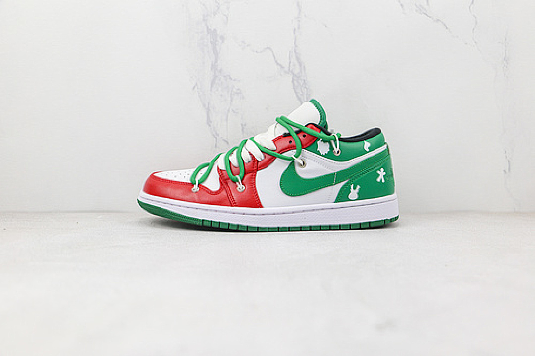 Jordan OW X AIR Jordan 1 LOW WHITE/GREEN/RED · 553558-129, photo 1