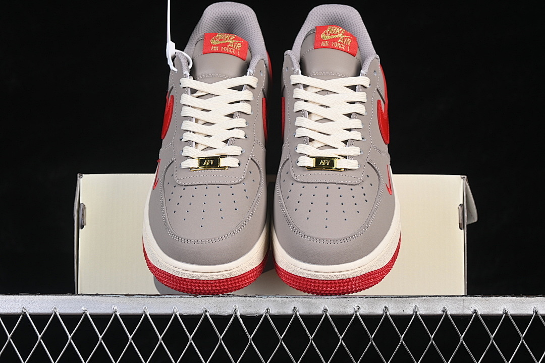 Nike [NH0601-527]-[AIR FORCE 1 07 LOW CASUAL SNEAKERS GREY/RED/WHITE]-[WOMAN:36-39]-[MAN:40-45] - Image 13