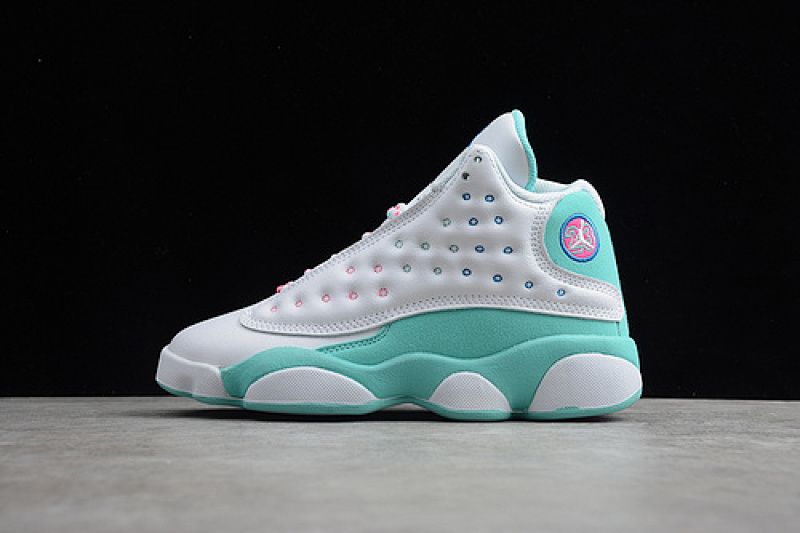 Jordan AIR Jordan 13 GS WHITE/SOAR/AURORA-GREEN-DIGITA · 439358-100, photo 1