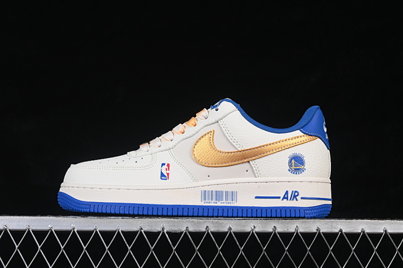 Nike Nike AIR FORCE 1 07 LOW CASUAL SNEAKERS BLUE/GOLDEN/WHITE · QW5606-270, photo 1