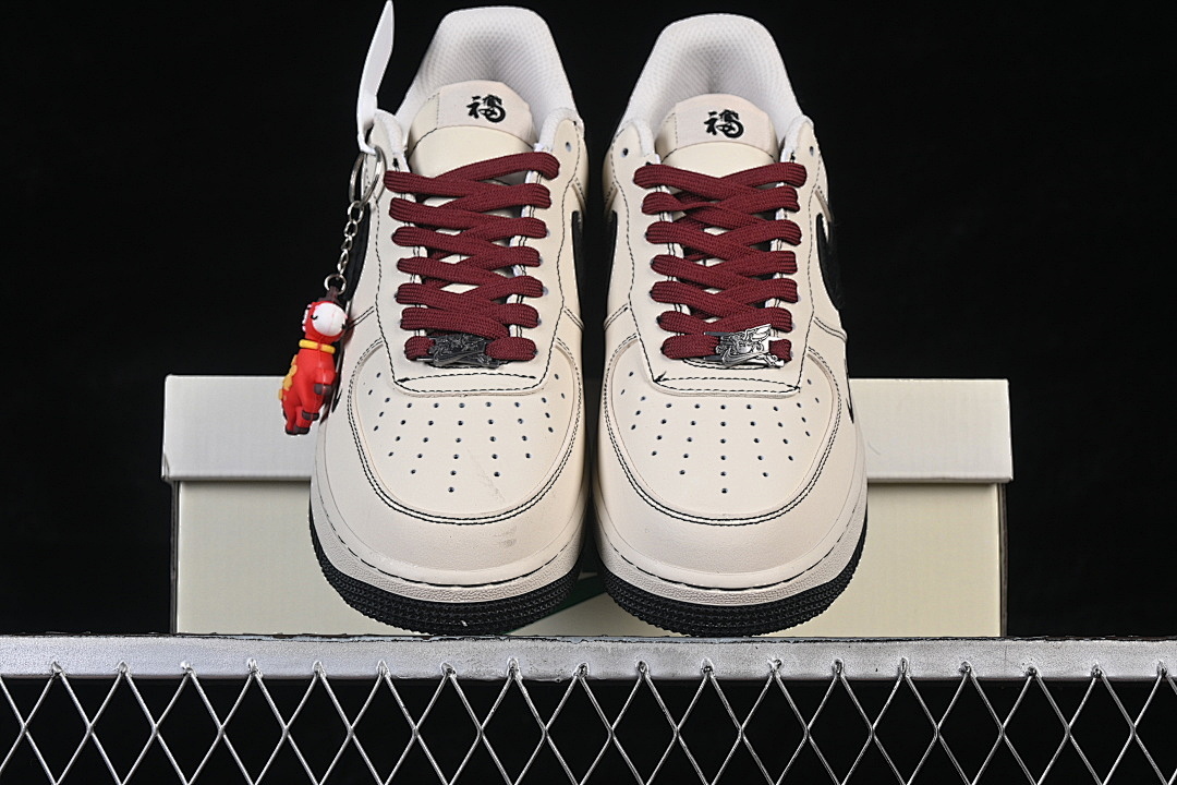 Nike [IB4607-171]-[AIR FORCE 1 07 LOW WHITE/BLACK/WINE RED]-[WOMAN:36-39]-[MAN:40-45] - Image 13
