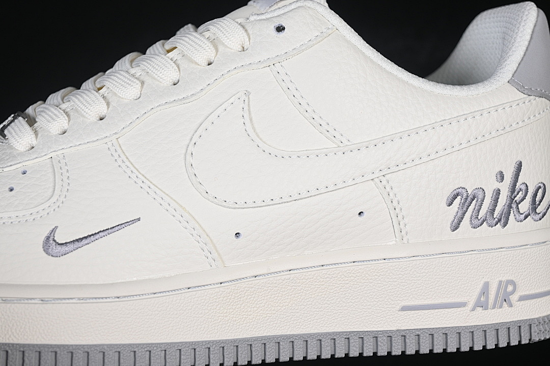 Nike [NH0601-543]-[AIR FORCE 1 07 LOW CASUAL SNEAKERS WHITE/GREY/WHITE]-[WOMAN:36-39]-[MAN:40-45] - Image 8