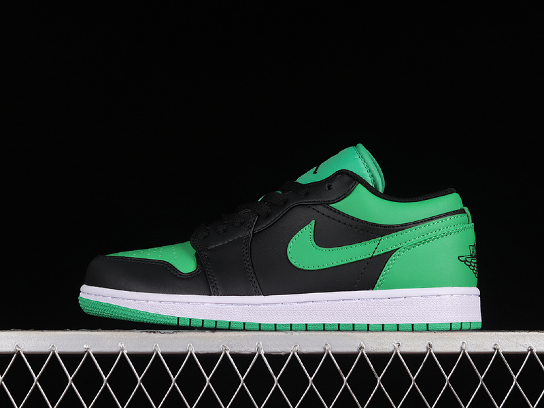 Jordan [553558-065]-[AIR JORDAN 1 LOW BLACK/BLACK-LUCKY GREEN-WHITE]-[WOMAN:36-39]-[MAN:40-46], photo 1