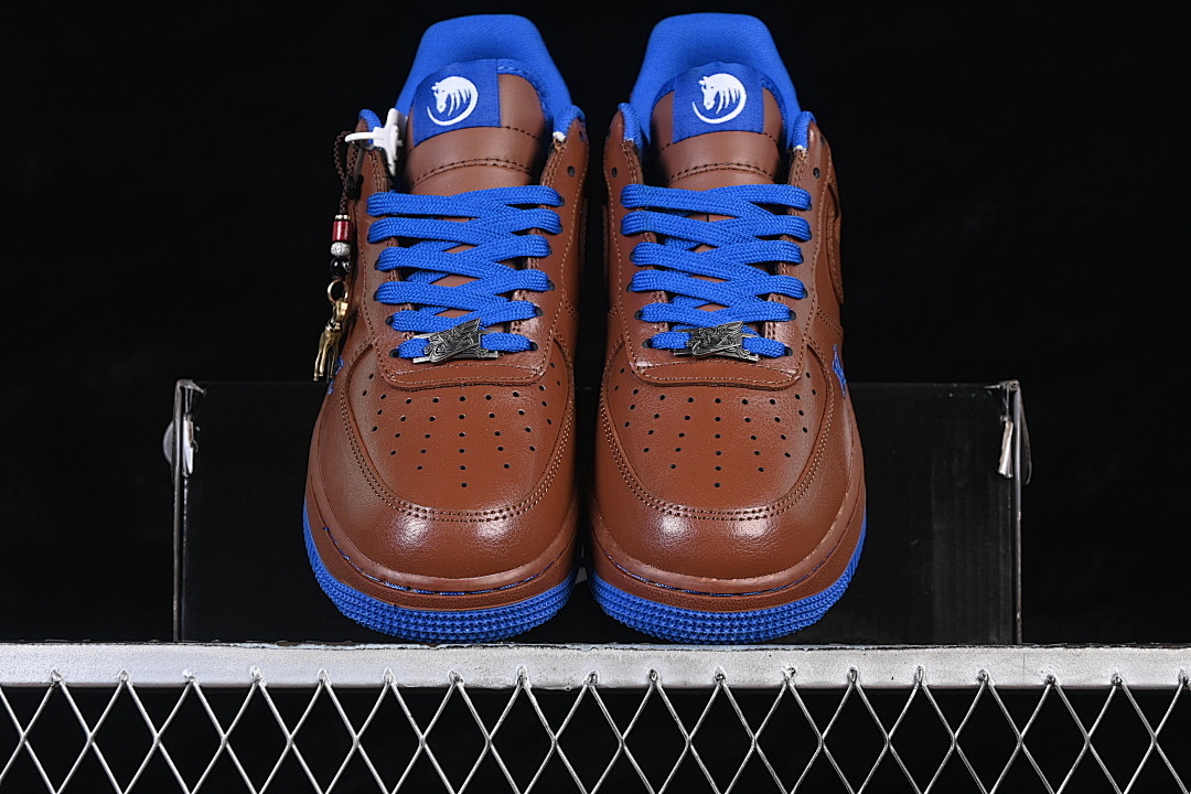 Nike [XY9025-007]-[AIR FORCE 1 07 LOW CASUAL SNEAKERS BROWN/NAVY BLUE]-[WOMAN:36-39]-[MAN:40-45] - Image 13