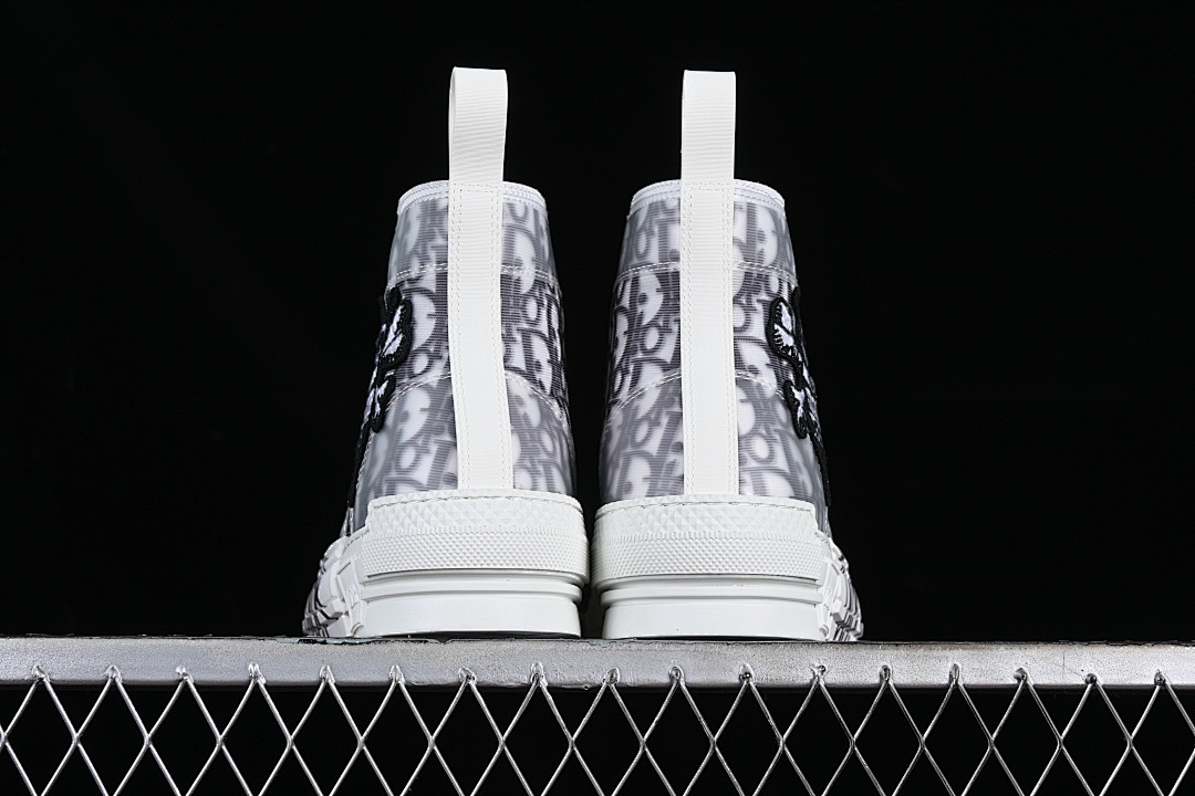 Dior [B23 OBLIQUE TOP SNEAKERS MID CASUAL SHOES LIGHT GRAY/WHITE]-[WOMAN:39]-[MAN:40-46] - Image 14