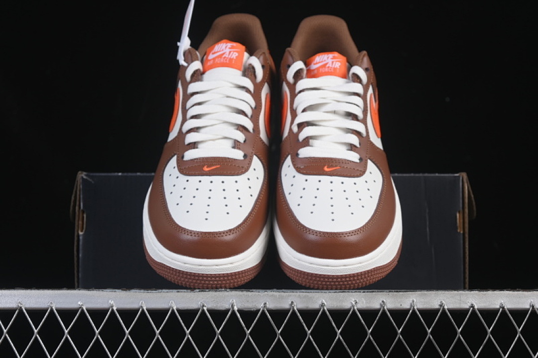 Nike [IO7545-221]-[AIR FORCE 1 07 LOW CASUAL SNEAKERS ORANGE/BROWN]-[WOMAN:35.5-39]-[MAN:40-45] - Image 12