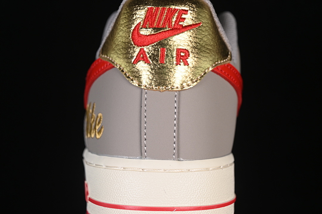 Nike [NH0601-527]-[AIR FORCE 1 07 LOW CASUAL SNEAKERS GREY/RED/WHITE]-[WOMAN:36-39]-[MAN:40-45] - Image 7