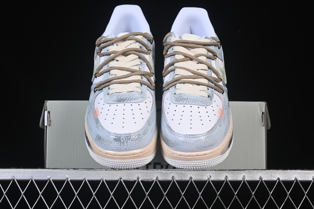 Nike [YT0303-222]-[AIR FORCE 1 07 LOW WHITE/GREY/PINK/BLUE]-[WOMAN:36-39]-[MAN:40-45] - Image 13