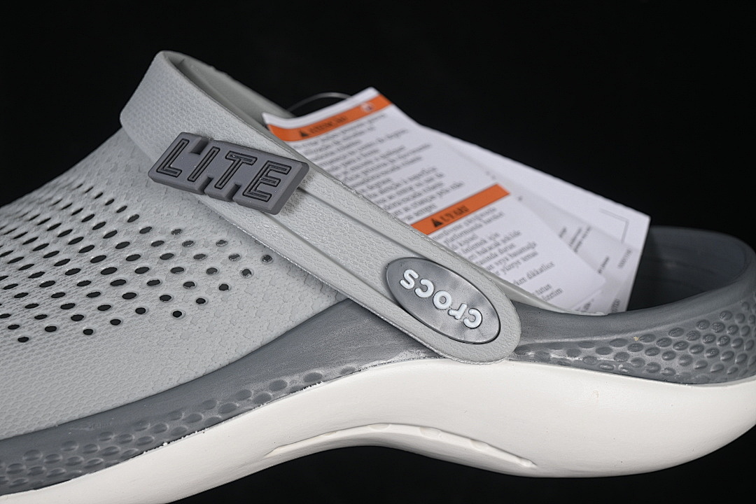 Crocs [LITERIDE 360 CLOG FASHIONABLE ROUND TOED DARK GRAY/GREY/WHITE]-[WOMAN:36-39]-[MAN:40-46] - Image 3