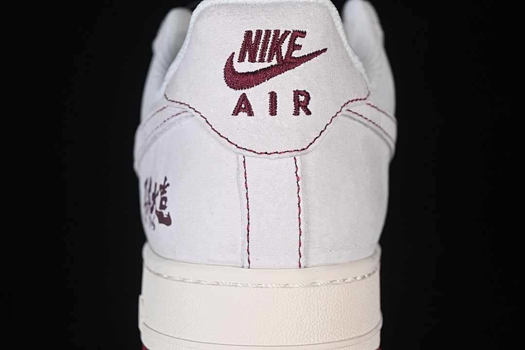 Nike [FC1688-261]-[AIR FORCE 1 07 LOW CASUAL SNEAKERS WHITE/WINE RED]-[WOMAN:36-39]-[MAN:40-45] - Image 7