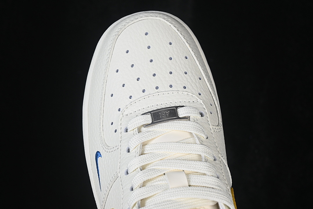 Nike [FZ1151-100]-[AIR FORCE 1 07 LOW CASUAL SNEAKERS WHITE/YELLOW/BLUE]-[WOMAN:36-39]-[MAN:40-45] - Image 10