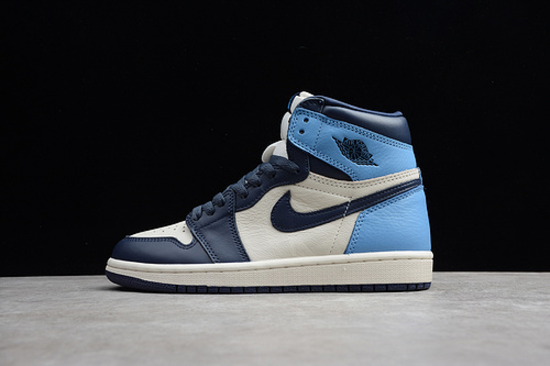Jordan [107-105-115]-[555088-140]-[GZ AIR JORDAN 1 RETRO HIGH UNC LEATHER OBSIDIAN/UNIVERSITY (BLUE]), photo 1