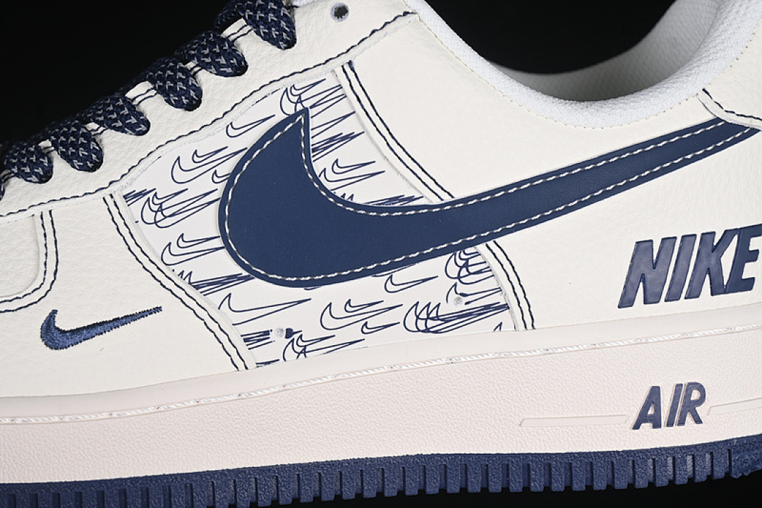 Nike [HH7518-069]-[AIR FORCE 1 07 LOW WHITE/BEIGE/BLUE]-[WOMAN:36-39]-[MAN:40-45] - Image 8
