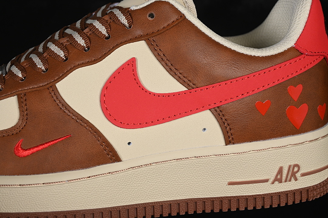 Nike [NH0601-538]-[AIR FORCE 1 07 LOW CASUAL SNEAKERS BROWN/RED]-[WOMAN:36-39]-[MAN:40-45] - Image 8