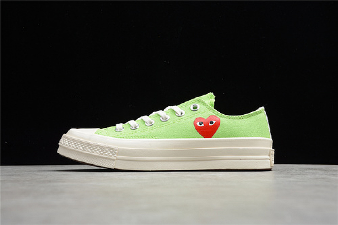 Converse [168302C]-[COMME DES GARÇONS PLAY X CHUCK TAYLOR ALL-STAR 70S LOW BRIGHT GREEN/RED/WHITE], photo 1