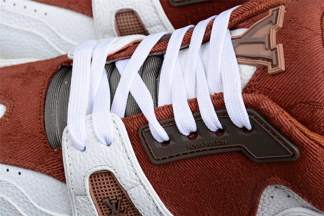 Louis Vuitton [L*V LOW TRAINER SNEAKERS WHITE/BROWN/BLACK]-[MAN:38-45] - Image 8