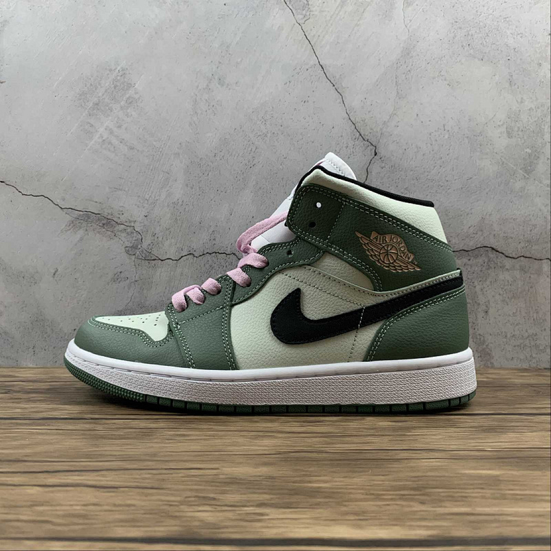 Jordan AIR Jordan 1 MID SE DUTCH GREEN/BLACK/BARELY GREEN/ARCTIC PINK · CZ0774-300, photo 1