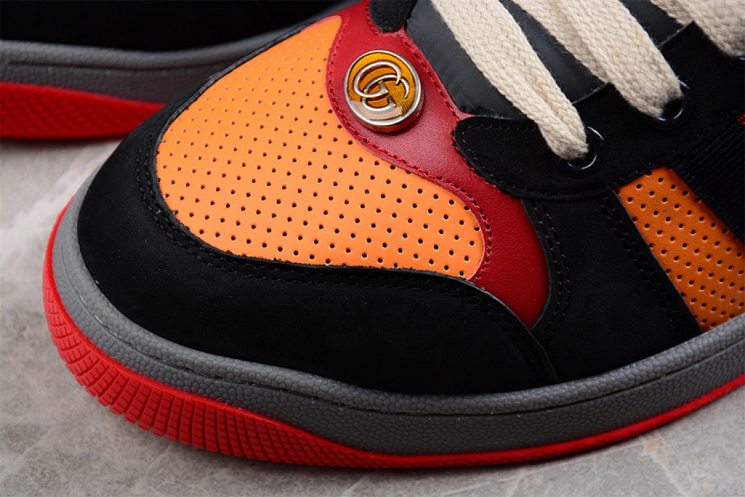 Gucci [GU*CCI ACE EMBROIDERED LOW-TOP BLACK/ORANGE/RED]-[MAN:40-45] - Image 9