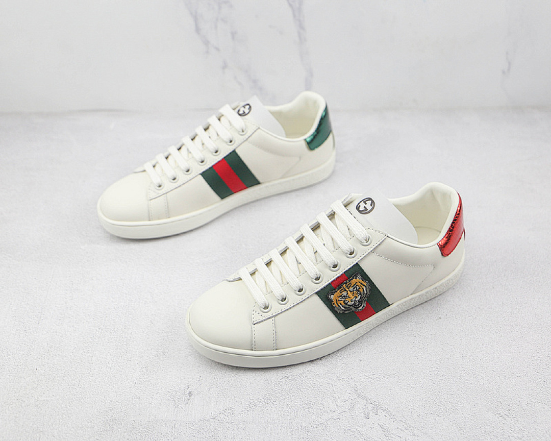 Gucci [GU*CCI ACE EMBROIDERED LOW-TOP SNEAKERS WHITE/GREEN/RED]-[WOMAN:35-39]-[MAN:40-44] - Image 4