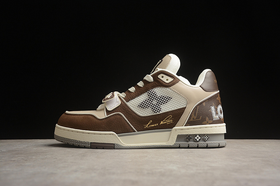Louis Vuitton [2022TRAINER L*V LOUIS VUITTON TRAINER WHITE/BROWN/GREY]-[WOMAN:35-39]-[MAN:40-45] - Image 2