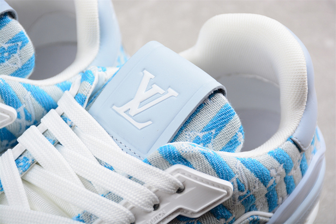 Louis Vuitton [L*V TRAINER SNEAKER LOW BASKETBALL SHOES WHITE/BLUE]-[MAN:38-45] - Image 7
