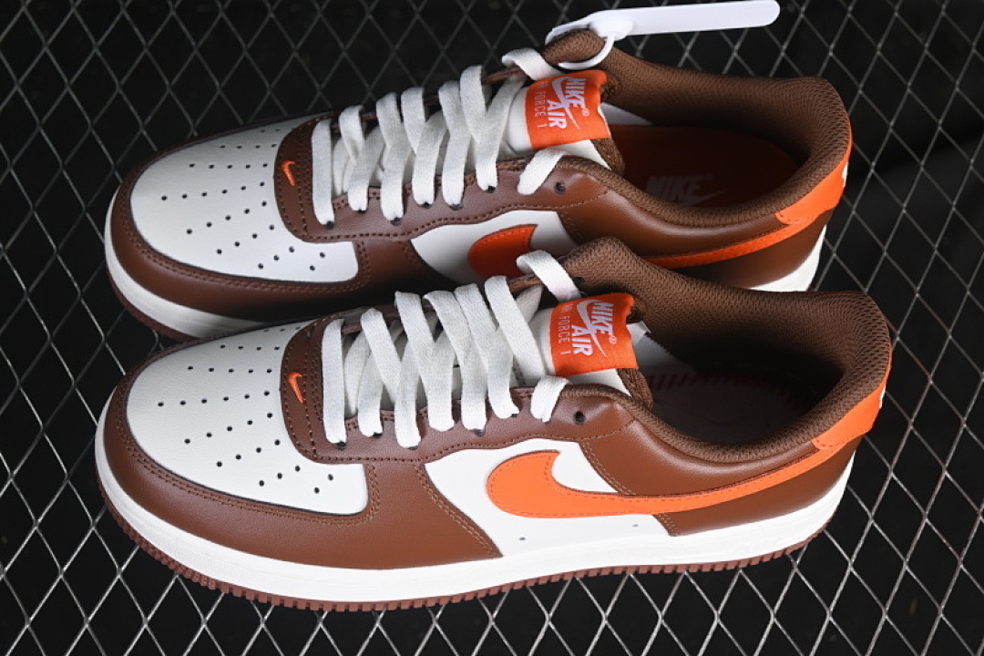 Nike [IO7545-221]-[AIR FORCE 1 07 LOW CASUAL SNEAKERS ORANGE/BROWN]-[WOMAN:35.5-39]-[MAN:40-45] - Image 10