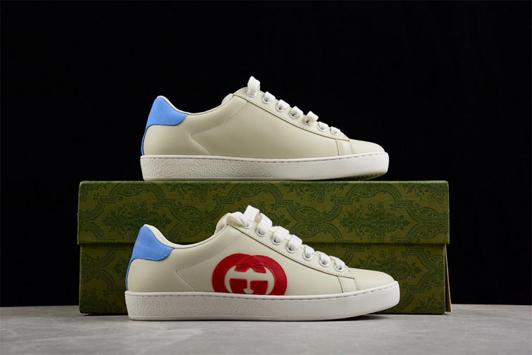 Gucci [GU*CCI ACE LOW TOP CASUAL SNEAKERS BEIGE/RED/LIGHT BLUE]-[WOMAN:35-39]-[MAN:40-44] - Image 14