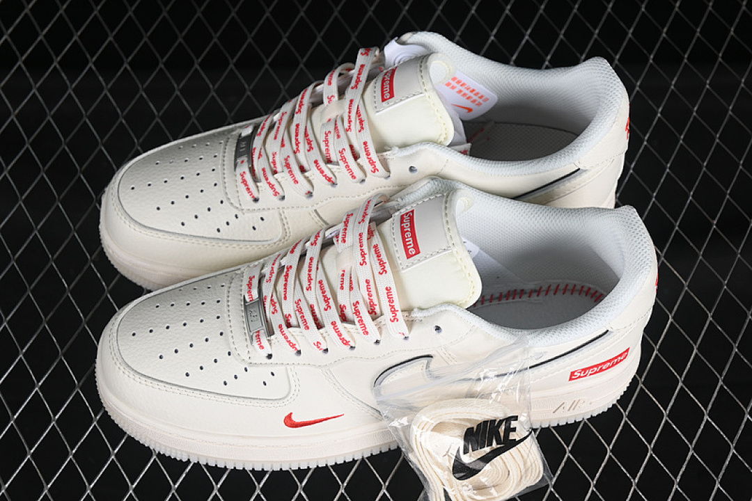 Nike [XZ6188-715]-[AIR FORCE 1 07 LOW SUPREME WHITE/GREY/RED]-[WOMAN:36-39]-[MAN:40-45] - Image 11
