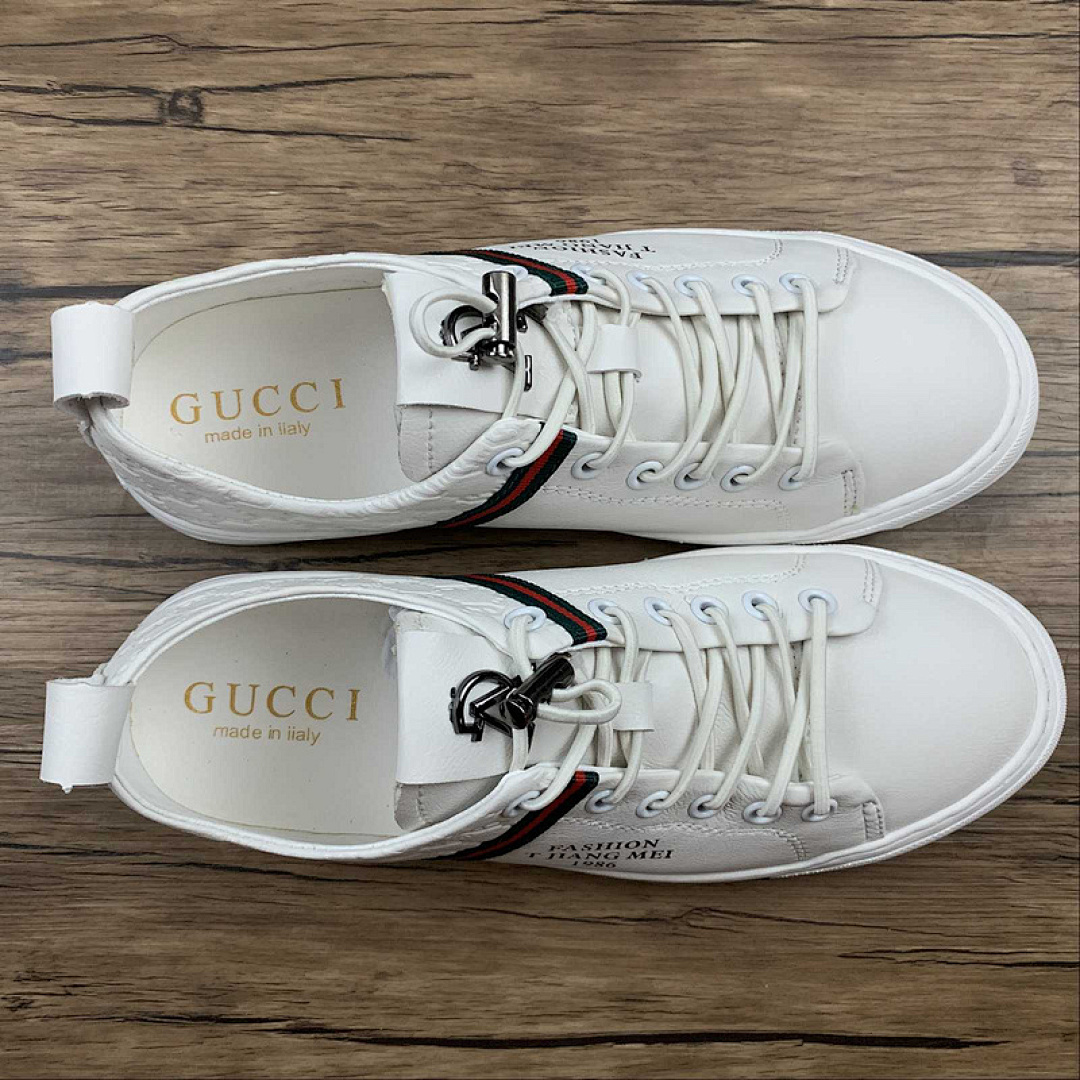 Gucci [GU*CCI ACE EMBROIDERED LOW-TOP SNEAKER WHITE/WHITE/GREEN-BLACK]-[MAN:38-44] - Image 9