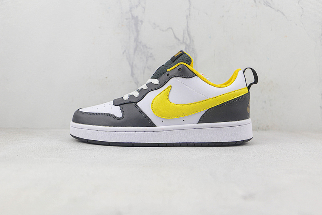 Unbranded [DO6688-100]-[COURT BOROUGH LOW 2 SE GS WHITE/IRON GREY/BLACK/YELLOW STRIKE]-[UNISEX:36-45], photo 1