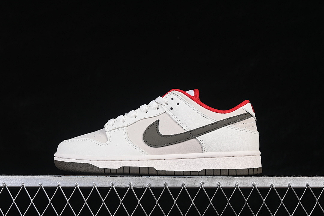 Unbranded [IQ9793-020]-[DUNK LOW CASUAL SNEAKERS RED/WHITE/DARK GRAY/PINK]-[WOMAN:35.5-39]-[MAN:40-47.5], photo 1