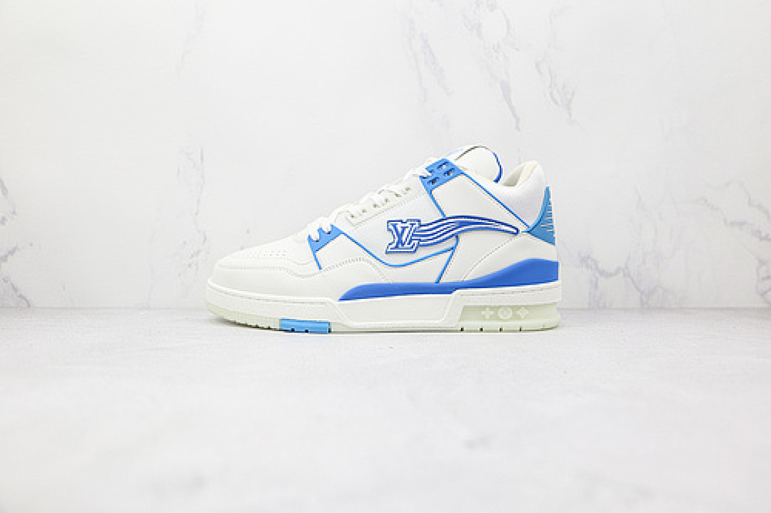 Louis Vuitton [L*V SHOES TRAINER WHITE/WHITE/BLUE]-[MAN:39-45] - Image 2