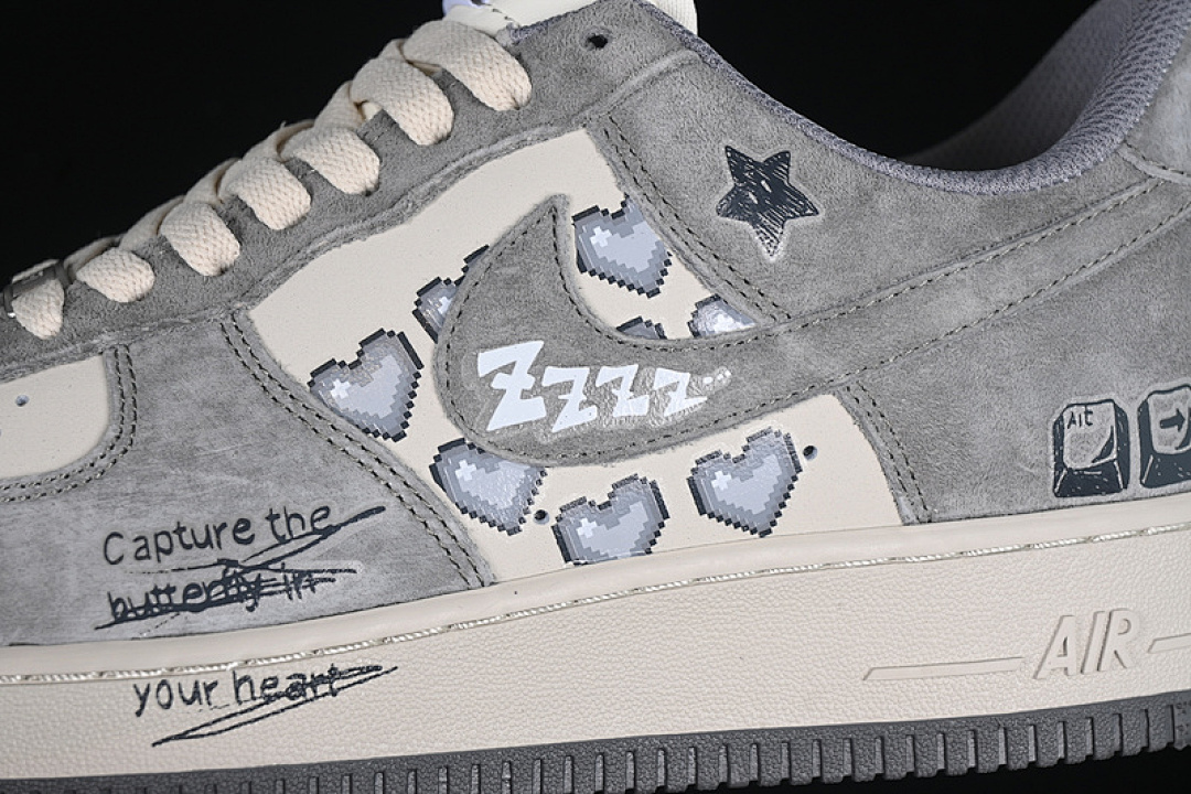 Nike [CW2288-668]-[AIR FORCE 1 07 LOW LOSE HEART WHITE/GREY]-[WOMAN:36-39]-[MAN:40-45] - Image 8