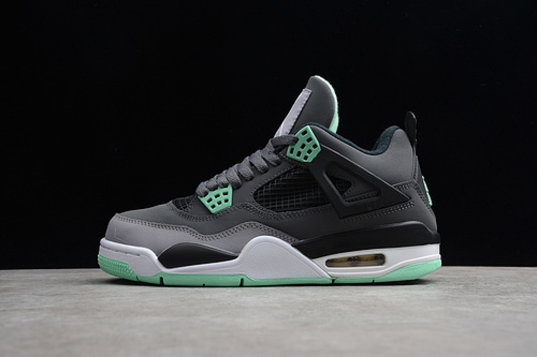 Jordan [116-114-125]-[308497-033]-[GET AIR JORDAN 4 RETRO DARK GREY/GREEN GLOW-CEMENT GREY-BLACK], photo 1