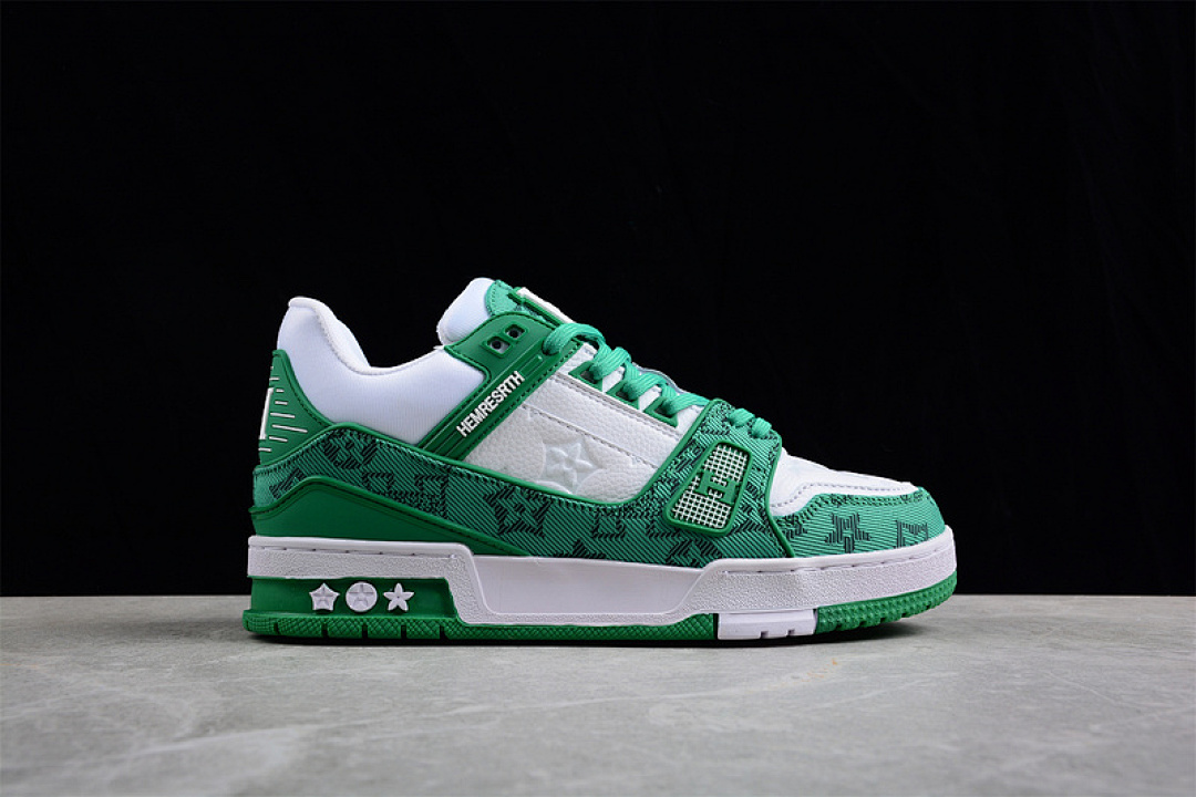 Louis Vuitton [L*V 2022 TRAINER SNEAKERS GREEN/WHITE/GREEN]-[WOMAN:36-39]-[MAN:40-46] - Image 13