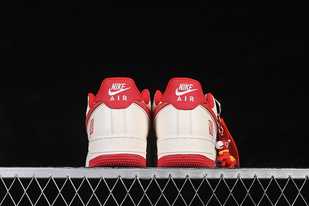 Nike [HT5088-613]-[AIR FORCE 1 07 LOW CASUAL SNEAKERS BEIGE/RED/GREY]-[WOMAN:36-39]-[MAN:40-45] - Image 13