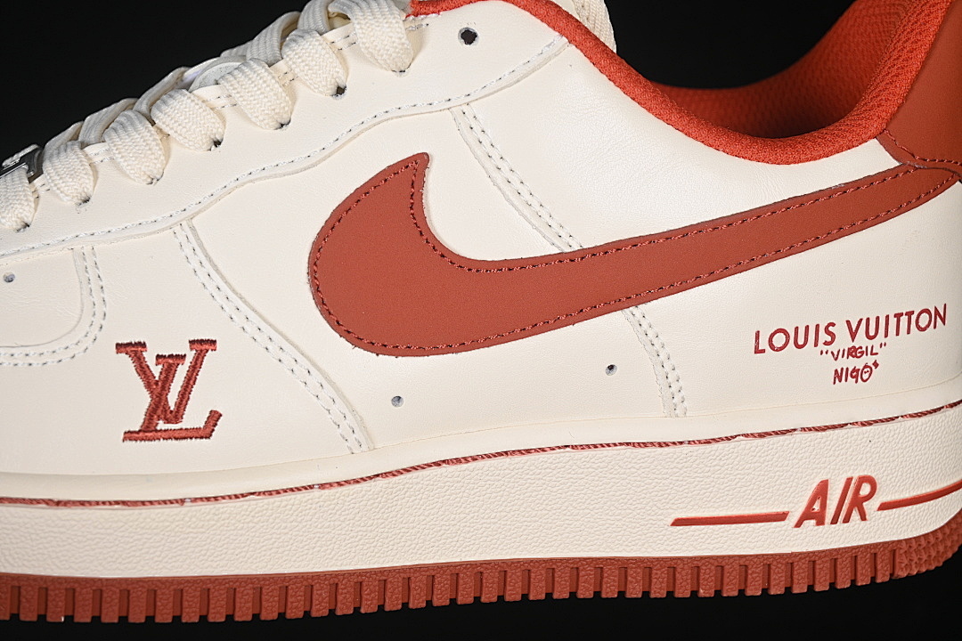 Nike [NH0601-588]-[AIR FORCE 1 07 LOW CASUAL SNEAKERS RED/BEIGE]-[WOMAN:36-39]-[MAN:40-45] - Image 7