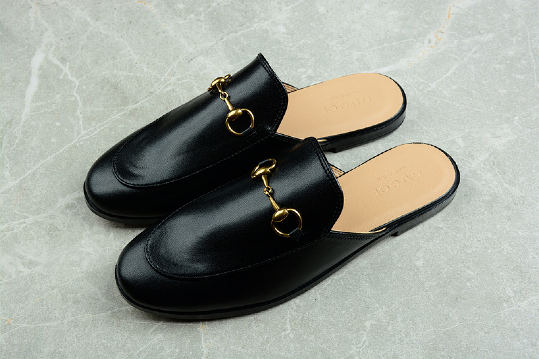 Gucci [GU*CCI SLIP-ON FLATS BLACK/BLACK/GOLD]-[WOMAN:35-40] - Image 6