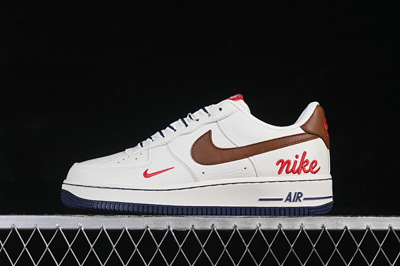 Nike Nike AIR FORCE 1 07 LOW CASUAL SNEAKERS WHITE/BROWN/RED · NH0601-541, photo 1