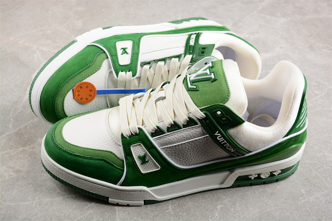 Louis Vuitton [LOUIS VUITTON TRAINER SNEAKER LOW L*V WHITE/GREEN]-[WOMAN:35-39]-[MAN:40-45] - Image 11