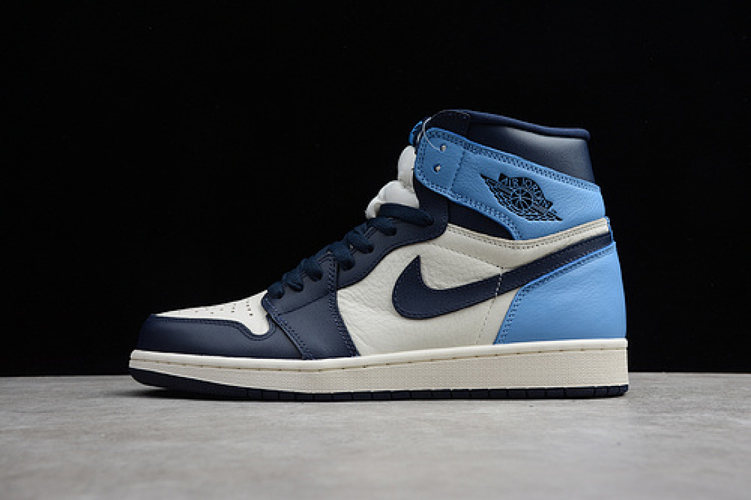Jordan [147-145-156]-[555088-140]-[ST AIR JORDAN 1 RETRO HIGH UNC LEATHER OBSIDIAN/UNIVERSITY (BLUE]), photo 1