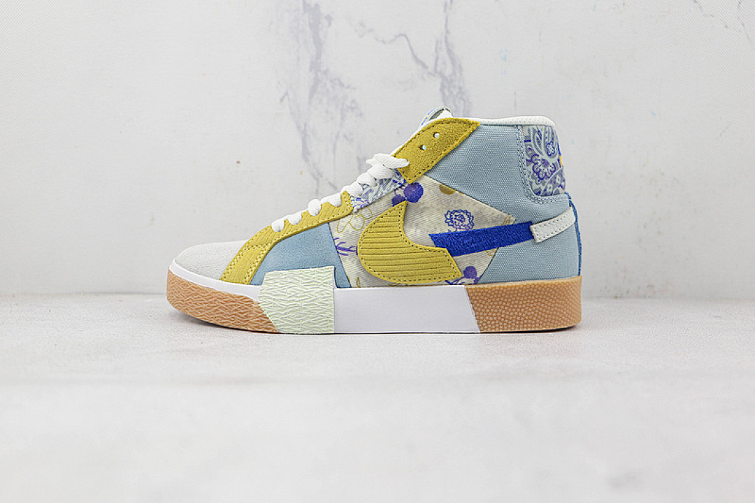 Unbranded [DM0859-400]-[ZOOM BLAZER MID PREMIUM SB PAISLEY PACK BOARDER BLUE/CELERY/BARELY (GREEN]), photo 1