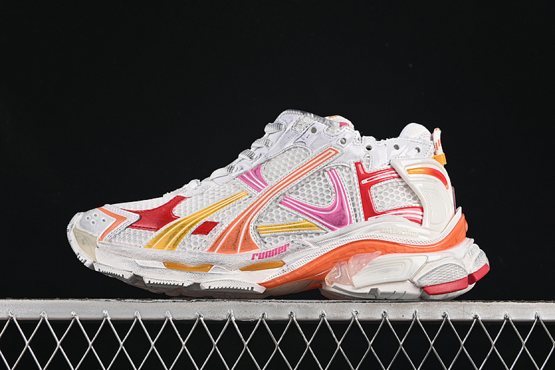 Balenciaga [W3RMU9756]-[BA*LEN*CIAGA RUNNER KITH FOUR.COLOR 7.0 WHITE/PINK/ORANGE]-[UNIUSEX:35-46] - Image 2