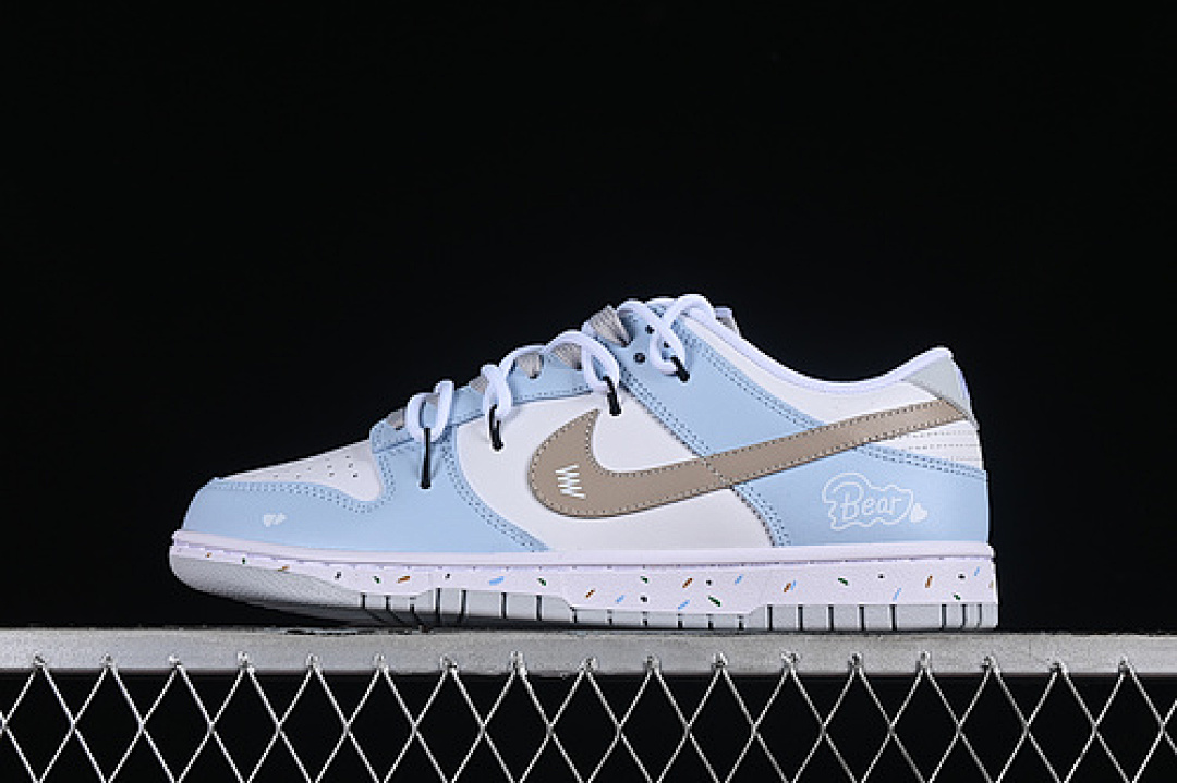 Unbranded [DV0831-101]-[DUNK LOW SB PURE PLATINUM WHITE/BLUE/BROWN]-[WOMAN:35.5-39]-[MAN:40-46], photo 1